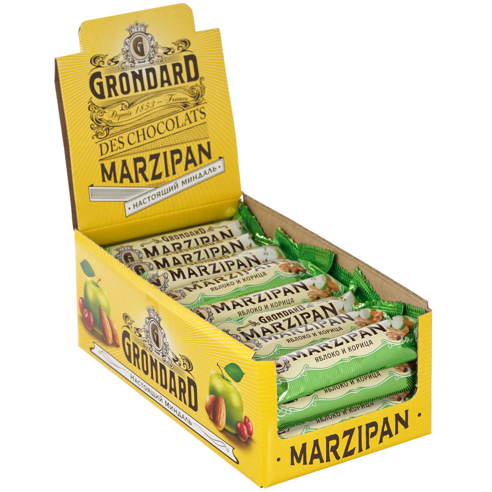  TM Grondard     (9388) Батончики глазированные Марципановые Яблоко-Корица, (24шт по 50г)     в Майкопе